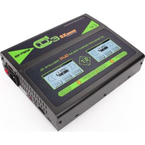 EV-PEAL CD3 2 Channel AC/DC 10A 25A 200W Multi Function Intelligent DUO Balance Charger/Discharger For RC Drone Battery