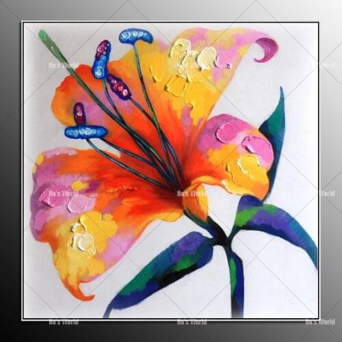 Flower Oil Painting Hand Painted Modern Oil Painting On Canvas Morning glory picture for living room office Home Decor best gift