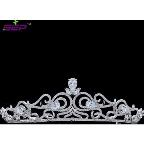 Classic Cubic Zirconia Wedding Bidal Girl Tiara Crown Hair Jewelry Accessories CZ Tiara Party Jewelry TR16226
