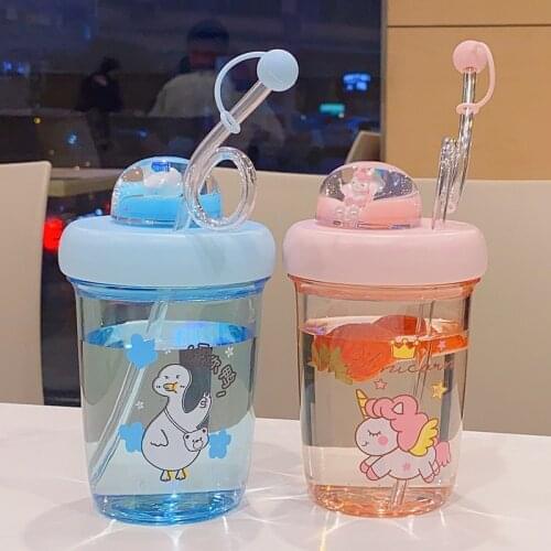 Landscape Rotary Straw Cup Can Be Used for Drinking Water, Beverage, Milk Coffee and Other Fashionable and Creative Plastic Cups