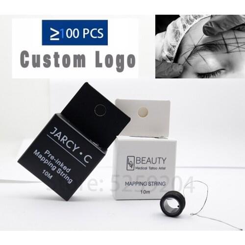 Microblading Pre-Inked Brow Mapping String Microshading Cosmetic Tattoo Measuring line for Permanent Makeup tattoo eyebrow logo