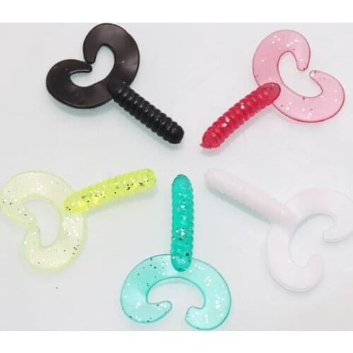 Umbrella Shape Soft Bait Fishing Lure 3.5cm/1g Grub Double Tail Buzz Jig Head Hook Worm Artificial Lure Lot 1 Pieces