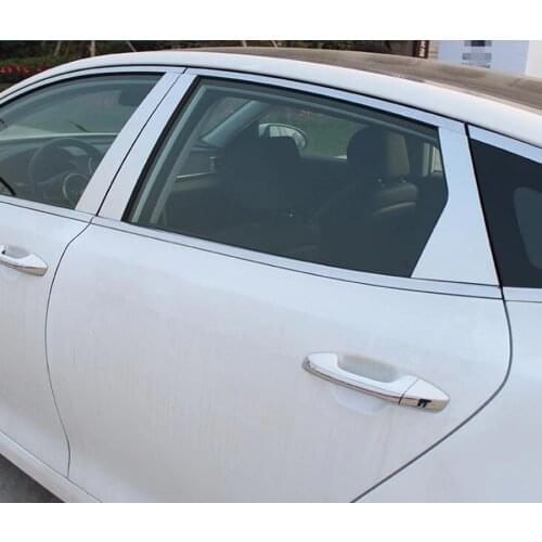 Stainless Steel For Kia Optima K5 JF 2016 2017 2018 Car Exterior Door Window Pillar Molding Garnish Frame Bezel Styling Stickers
