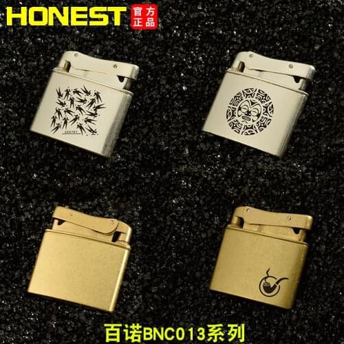 Honest Copper Shell Original Brass Liner Personality Retro Kerosene Lighter Wooden Box Mens Smoking Gift Dropshipper