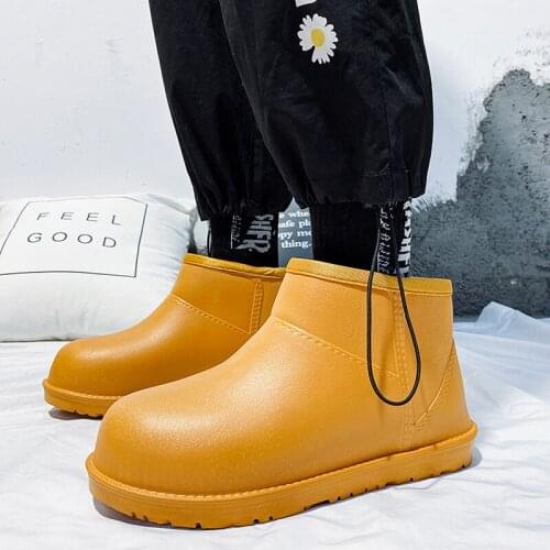 Casual All-match Mens Non-slip Flat Boots Plus Velvet Warm Bread Shoes 2021 Winter New Low-top Snow Boots Mens Snow Boots