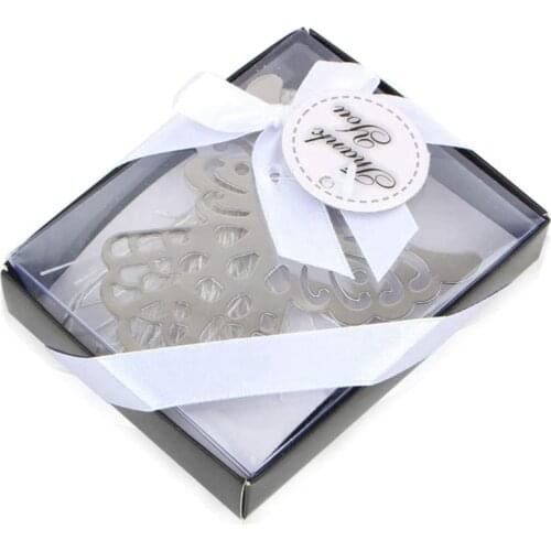 PPYY-50Pcs Metal Angel Bookmark Favor with Elegant Silk Tassel Wedding Party Favor Gift Boxed Book Lovers Collection Bookmark
