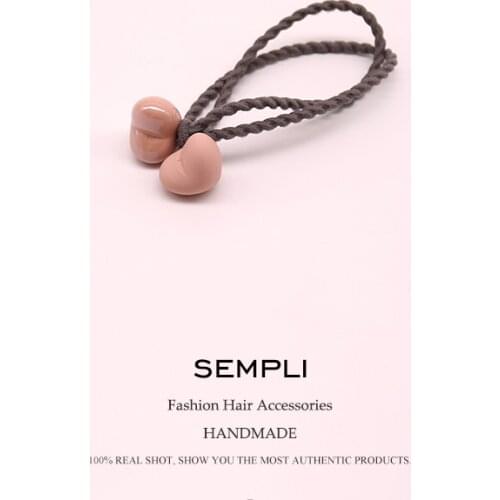 9 Colors Elastic Hair Bands Ceramic Heart Frosted And Glossy Women Girls Hairband Children Hair Accessories Rubber Band New