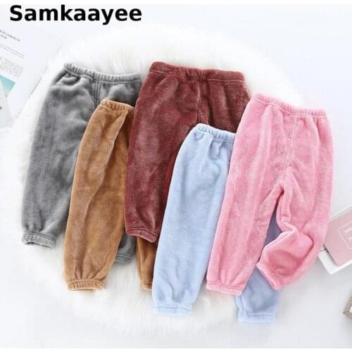 18m-7y Kids Pants Girls Boys Sports Pants Autumn Winter Children Trousers Baby Casual Clothing Solid Long Warm Sweatpants Y11
