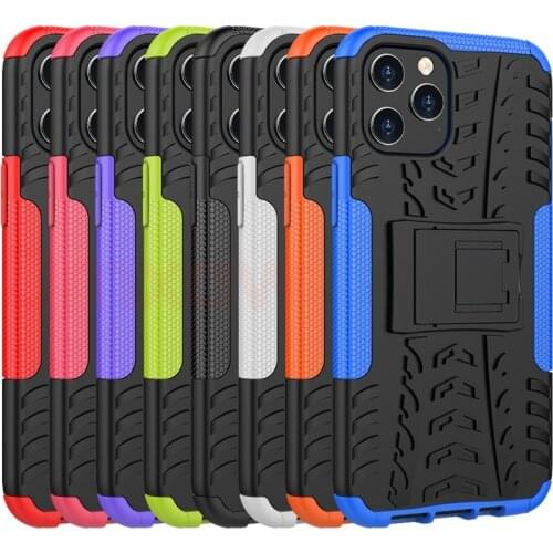 For iPhone 12 11 Pro Max 12 mini XS Max XR X 8 7 6 6s Plus SE 2020 Shockproof Silicone Kickstand Armor Phone Case Cover