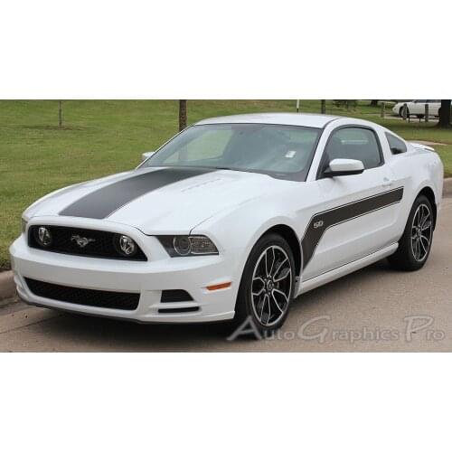 For 1Set/3Pcs Flight GT BOSS 302 Stripes Decals Hood Sides 3M Vinyl Graphics 2013 2014 Mustang Hood
