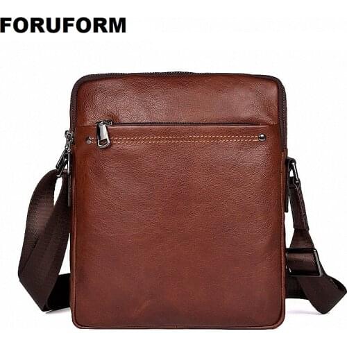 100% Genuine Leather High Quality Business Mens Bag Messenger Bags Men Leather Crossbody Shoulder Bag Men Travel Bags LI-2109