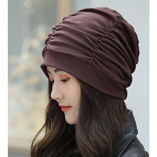 Womens hats spring autumn leisure pile cap windproof headscarves Bonnet peaked cap beanie cap Bonnet Panama Hat for women