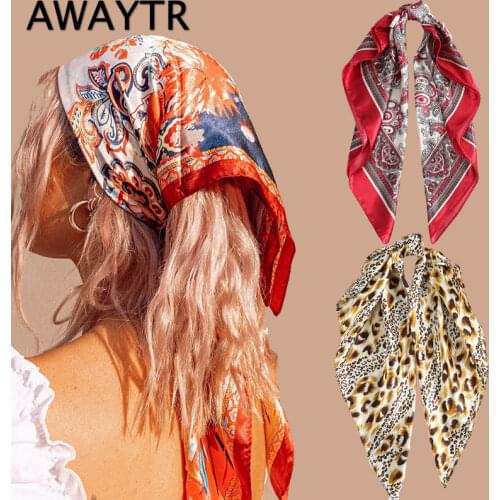 AWAYTR Print Scrunchies Hair Scarf Bohemia Women Ribbon Hairbands Streamers Bow Hair Rope Ties Holder Ponytail Hair Accessories