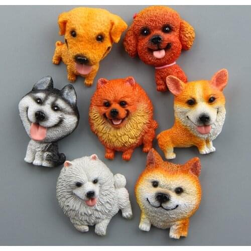 ZOCDOU 1 Piece Dog Model Husky Shiba Corgi Shepherd Poodle Pug Red Hot Dog Fridge Refrigerator Magnet 3D Ice Box Paster Icebox