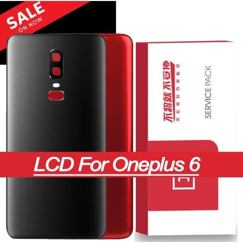 100% Original Back Battery Cover Rear Door Housing Case for OnePlus 6 With Camera Lens + Adhesive Tape Repair Parts