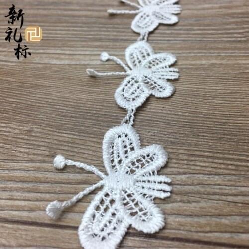 15Yards Embroidered Polyester Butterfly Flower Lace Trim Black Fabric DIY Manual Sewing Supplies Clothes Trim Crafts