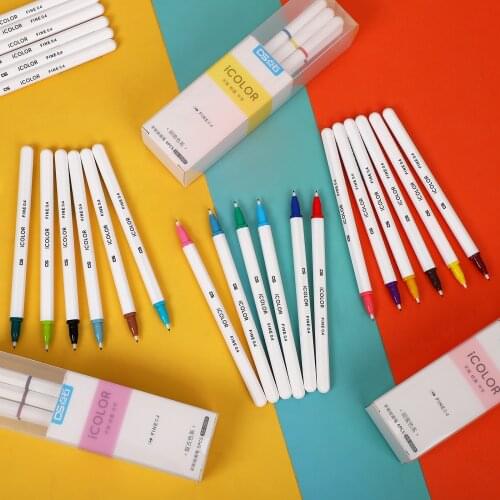 24Color/Set Colors Painting Graffiti Watercolor Pen Creative Waterproof Fiber Hook Line Pen School Student Gift Journal Supplies