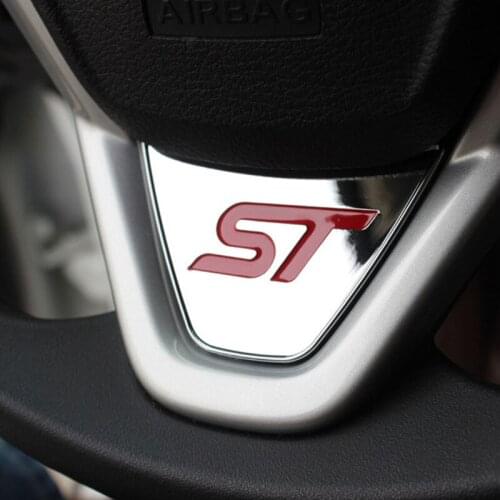 3D St Steering Wheel Sequins Sticker ABS Chrome Or Carbon Cover Stickers For Ford Fiesta Ecosport 2009 - 2017 Auto Accessories