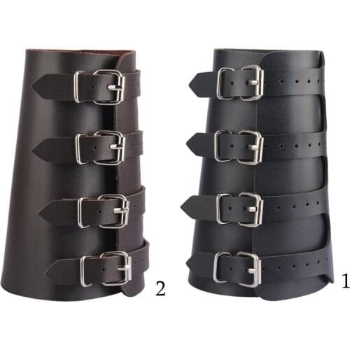 4 Layer Wide Belt Wrap Pu Leather Wristband Cuff Bracelet Bangle Adjustable