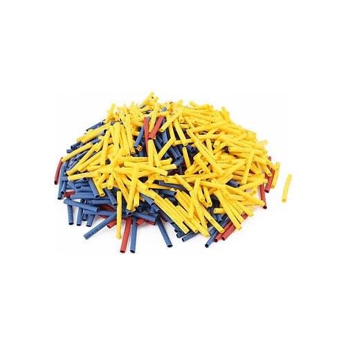 750Pcs 3mm 2:1 Heat Shrink Tube Sleeving Wrap Wire Kit Red Yellow Blue