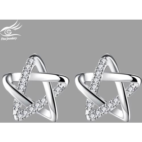 7KMOOR Star Ears Charm Plane Simple Earring Love Heart Women Fashion Stud Earrings AAA Zircon Rhinestone Ear Jewelry Brinco Gift