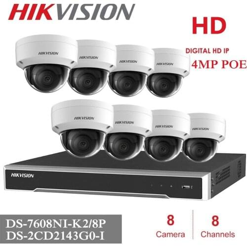 8Channels Hikvision POE NVR Video Surveillance Kits match 4MP IP Camera Netwerk Beveiliging Nachtzicht CCTV Security System Kits