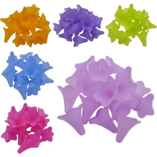 Morning Gory Flower Acrylic Beads Caps DIY Accessories Jewelry Making Handmade Material Fashion Multicolor Transparent