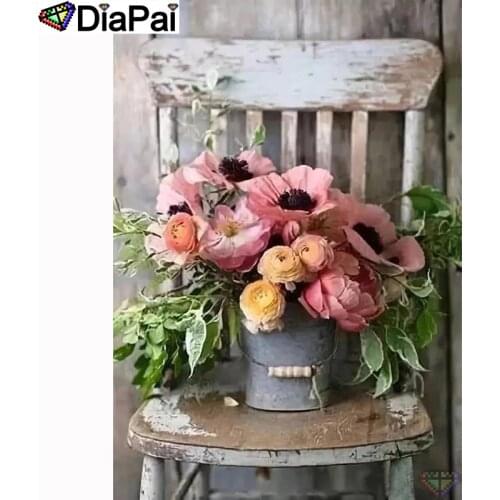 DIAPAI 100% Full Square/Round Drill 5D DIY Diamond Painting "Flower chair" Diamond Embroidery Cross Stitch 3D Decor A21561