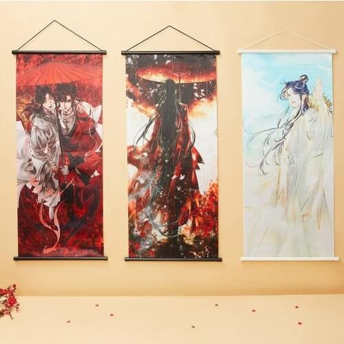 Anime Heaven Officials Blessing Decorative Hanging Scroll Hang Picture Painting Printing Tian Guan Ci Fu Poster Toy Gift