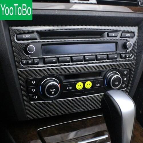 For bmw e90 e92 e93 Interior Trim Carbon Fiber Air conditioning CD control panel decoration Car styling 3 series accessories