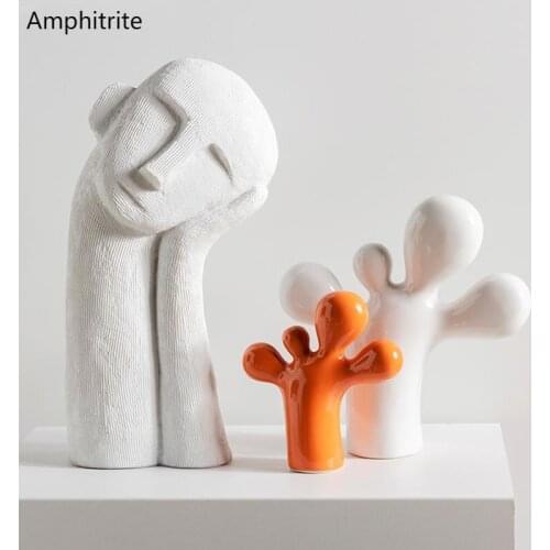 Creative Resin Abstract Statue Boy Ornaments Of Pottery Small Simple Handcrafted Feet And Modern Home Garden Decoration Birthday