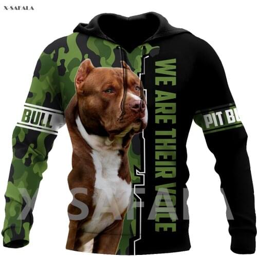 We Are Their Voice Pit Bull 3D Over Printed Hoodie Man Women G36 Pullover Tracksuit Outwear Zipper Sweatshirt Casual Harajuku