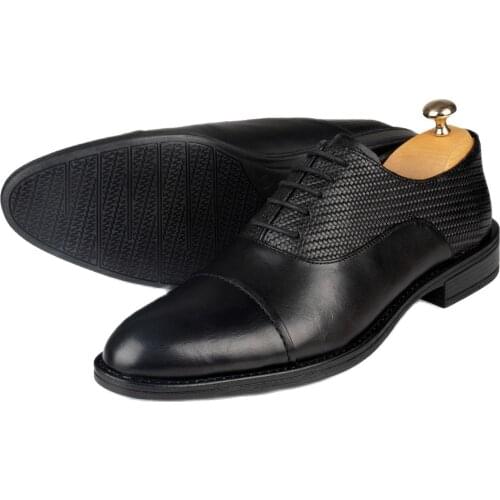 DeepSEA Men 'S Real Leather Shoes Injection and Rubber Sole Lace-Up Casual Business Office Meeting Wedding 2104488