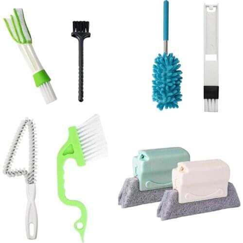 8PCS Multifunctional Cleaning Tool Kit Window Slot Track Cleaning Brush, Used For Home Balcony Kitchen Air Conditioner