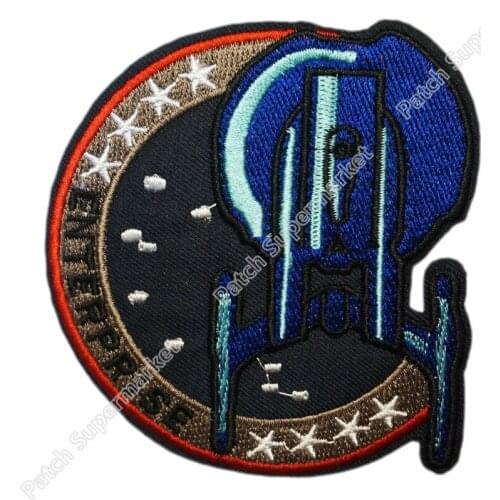 3.5" "ENTERPRISE" INSIGNIA SHOULDER PROP TV Movie Series applique iron on patch badge costume Uniform LOGO Wholesale