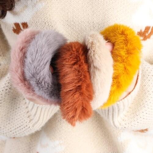 2019 Winter Plush Scrunchies Imitation Mink Elastic Hair Rubber Bands Hair Ring Tie Ponytail Holder Headdress Hair Accessories