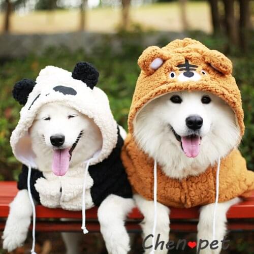 Medium Large Dog Clothes Warm Soft Winter Dog Costumes Pet Clothes Dog Autumn and Winter Coat Jacket Puppy Clothing Panda Tiger