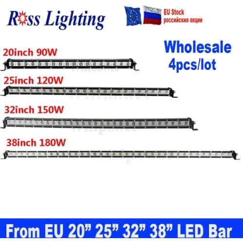 Wholesale 4pcs/Lot 20" 25" 32" 38inch Super Slim Led Light Bar Work Light for 4x4 Truck ATV Car Roof Offroad Driving Lamp