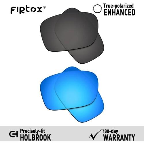 Firtox True UV400 Polarized Lenses Replacement for-Oakley Holbrook OO9102 Sunglasses (Compatiable Lens Only) - Black and Blue