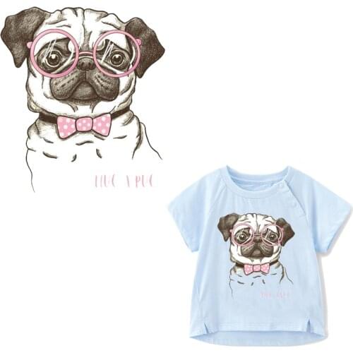 Cute Dog Patch Washable Heat Transfer Vinyl Stickers on Clothes Applique Iron on Parches for Clothing T-shirt Thermal Press
