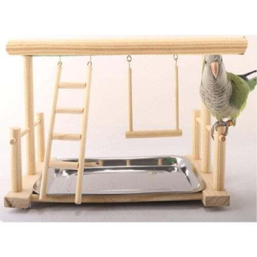 Parrot training rack with food plate pet supplies bird toys wooden climbing training toy bird accessories CY51219
