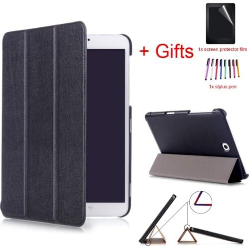 Smart Magnet PU Leather Tablet Case For Samsung Galaxy Tab S2 8.0 T710 T715 8inch Wake/Sleep Stand Protective Cover +Film+Pen
