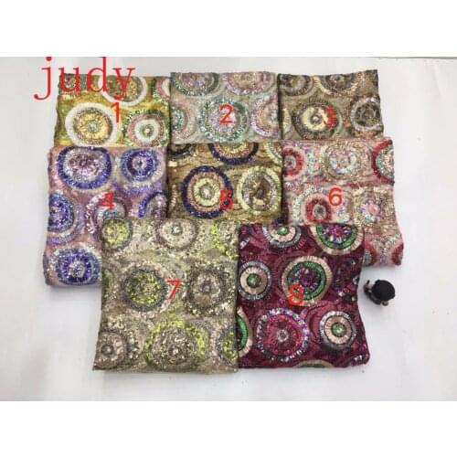 Stock 5yards/bag 8 color circle sequins fishing net base cloth dazzle color fabric used in wedding dresses Free shipping