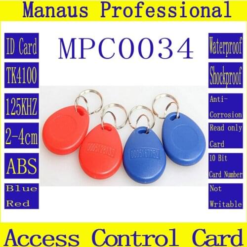 High Quality 100Pcs 2 Colors RFID 125khz Chip Contactless Timecard Tag Proximity Access Control Card ID Keyfob Token C34-1
