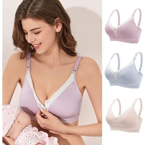 Womens Bra Maternity Nursing Seamless Bra Wirefree Soft Support Underwear Clothes for Pregnancy Sleeping and Breastfeeding