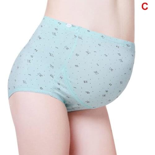 Women Underwear High Waist Belly Support Solid Color Elastic Panties for Pregnant Maternity BM88