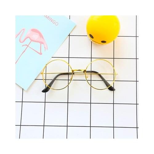 1 Piece Vintage Round Metal Glasses Frame Glasses Clear Lens Fashion Optical Men Women Eyeglass Frame Fake Glasses