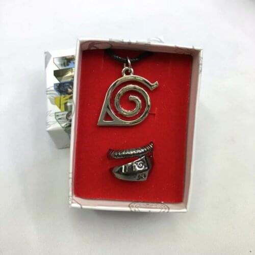 2pcs/set Cartoon Hokage Ninja Akatsuki Sharingan Asuma Sasuke Kunai metal pendant alloy fashion toy necklace jewerly