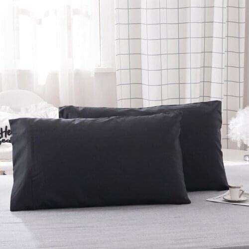 2pcs/pair Solid Color Green Blue Black Grey Pillow Case Simple Pillowcase Decorative Pillow Cover Bedding for Hotel Wedding