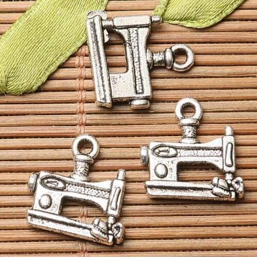 30pcs dark silver color sewing machine design charms EF2715